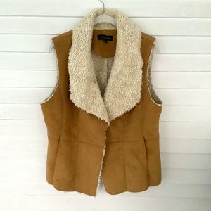 Talbots Fleece and Faux suede Vest